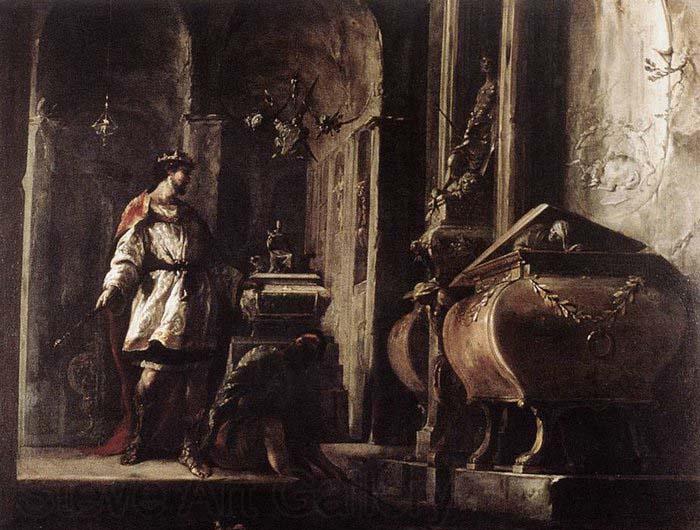 Johann Heinrich Schonfeldt Alexander the Great before the Tomb of Achilles Spain oil painting art